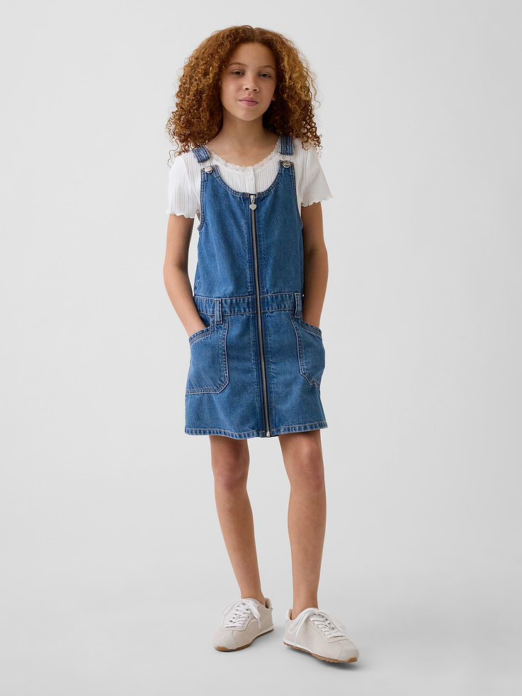 Image number 1 showing, Kids Denim Zip Skirtall