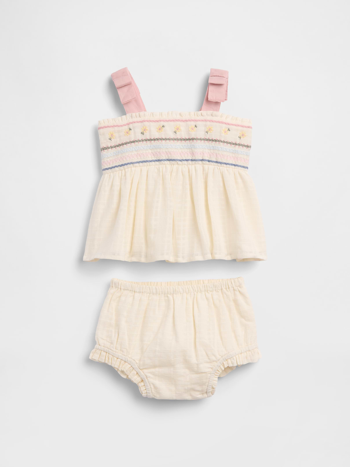 Baby Embroidered Tank Outfit Set