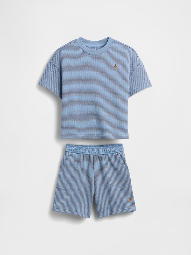 Image number 1 showing, Baby & Toddler Textured Stripe Outfit Set