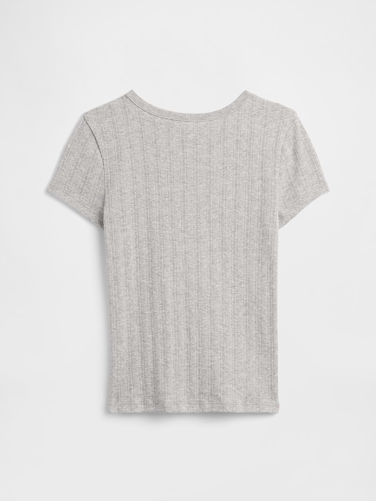 Image number 2 showing, Kids Pointelle Keyhole T-Shirt