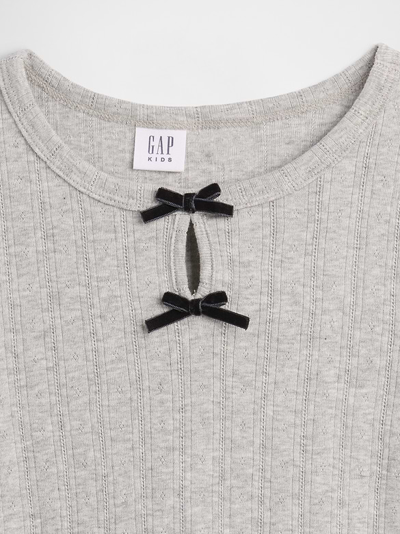 Kids Pointelle Keyhole T-Shirt
