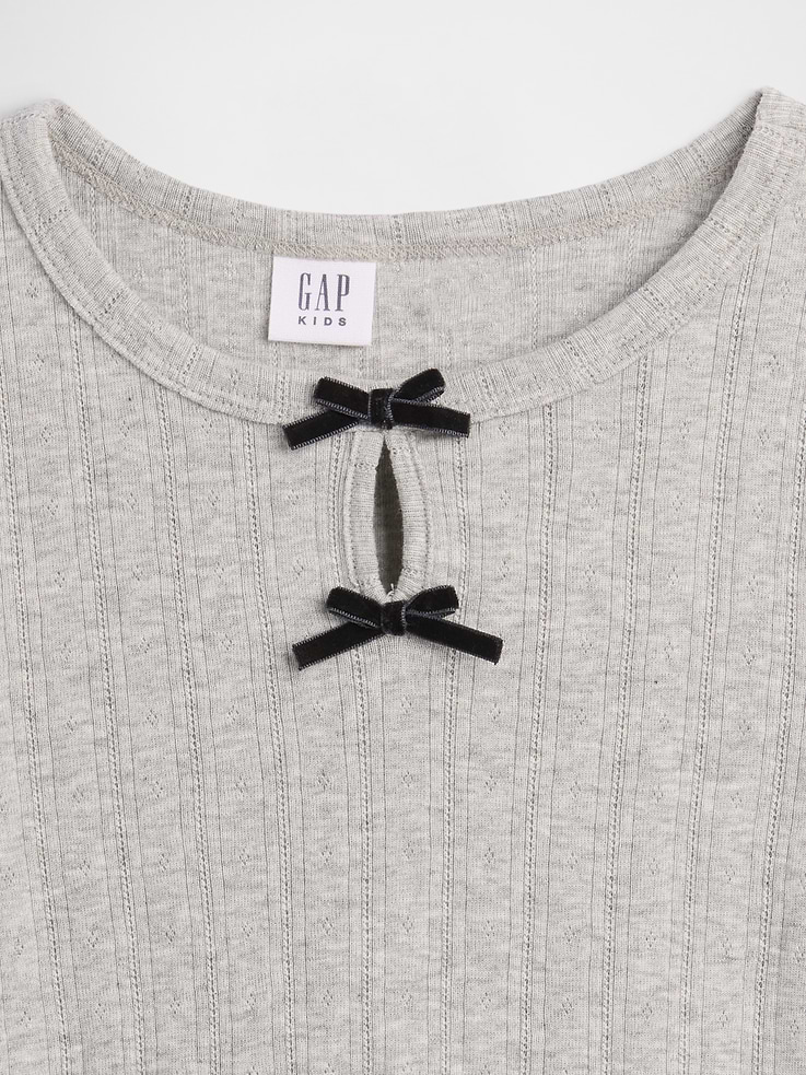 Image number 3 showing, Kids Pointelle Keyhole T-Shirt