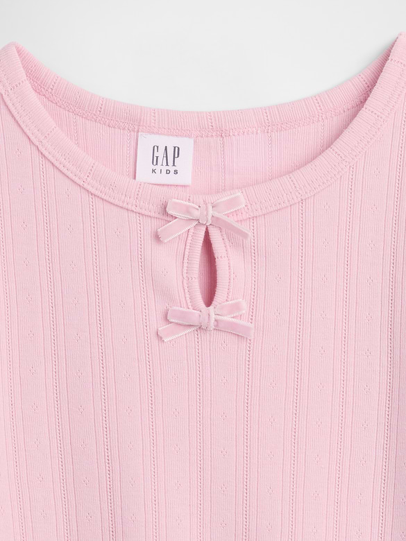 Kids Pointelle Keyhole T-Shirt