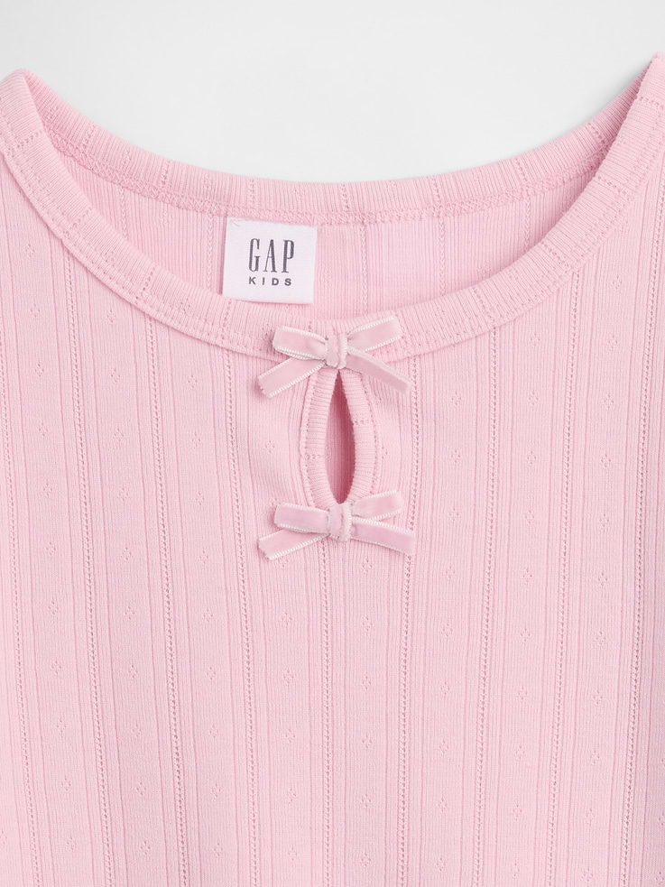 Image number 3 showing, Kids Pointelle Keyhole T-Shirt