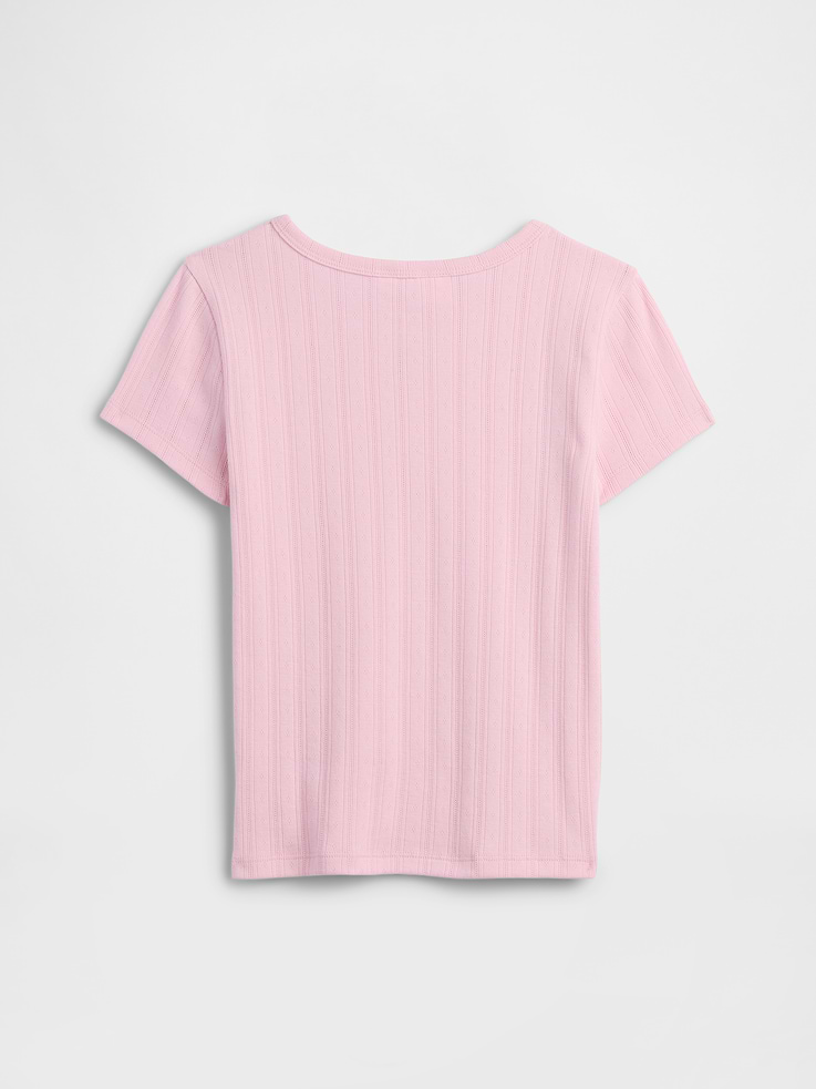 Image number 2 showing, Kids Pointelle Keyhole T-Shirt