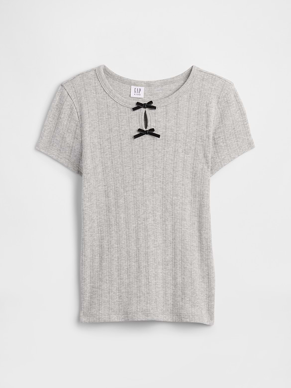 Kids Pointelle Keyhole T-Shirt