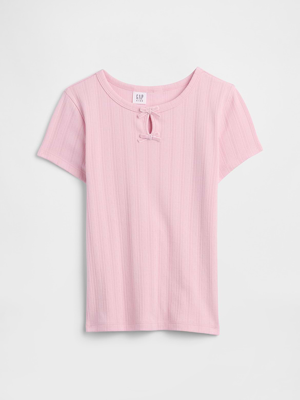 Kids Pointelle Keyhole T-Shirt