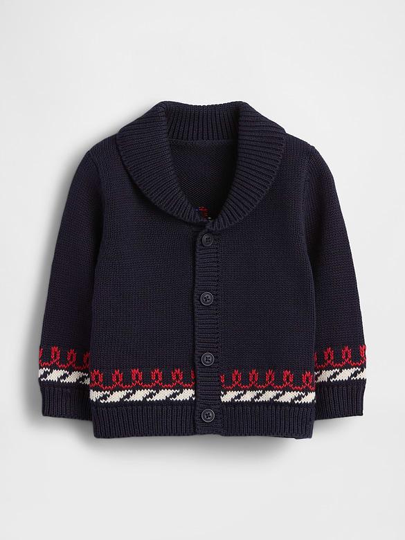 Baby Nautical Shawl Cardigan Sweater