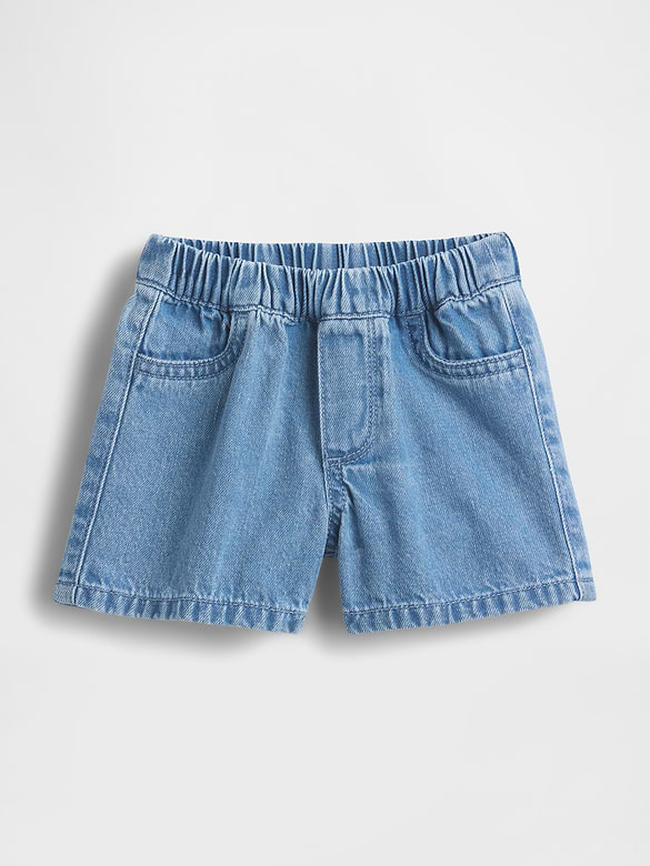 Baby Brannan Bear Pocket Pull-On Denim Shorts