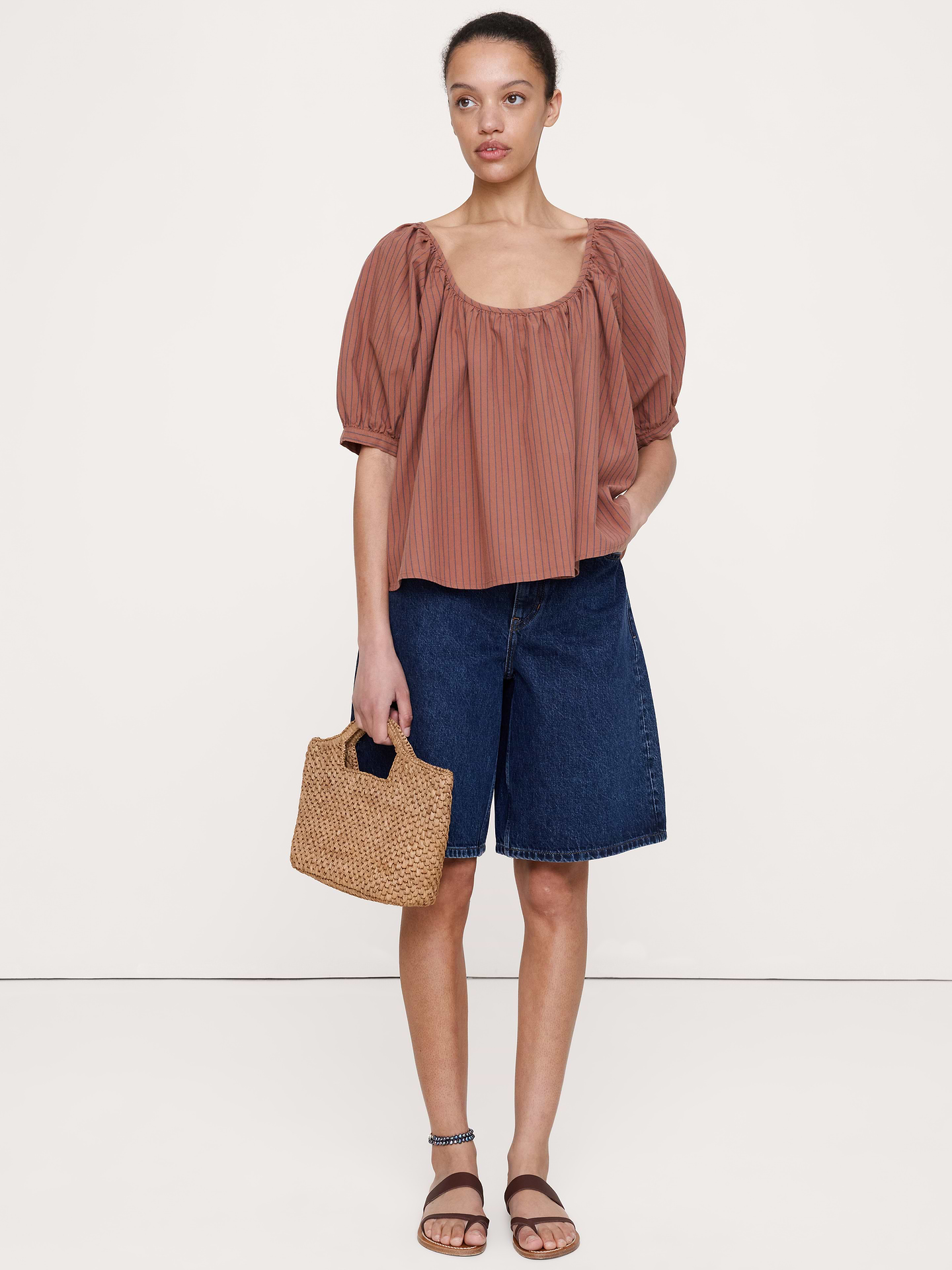 Image number 1 showing, Breezy Cotton Scoop-Neck Top