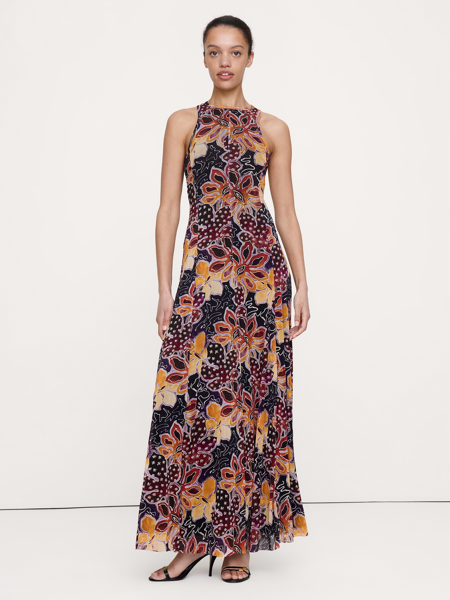 L'image numéro 1 présente Robe-camisole longue à mailles