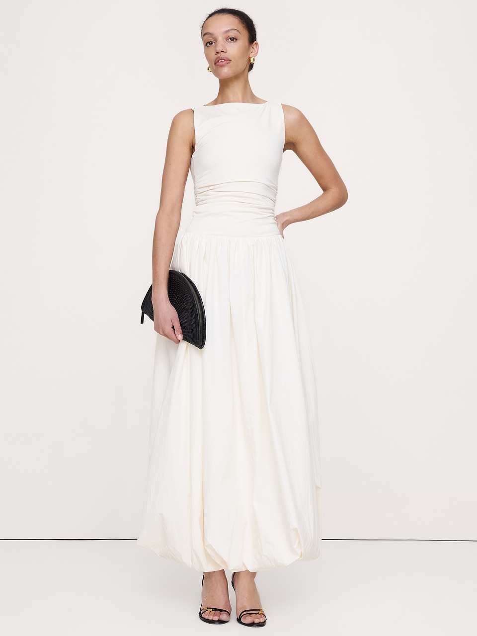 jersey and poplin dress + Cotton Bubble-Hem YGroup_