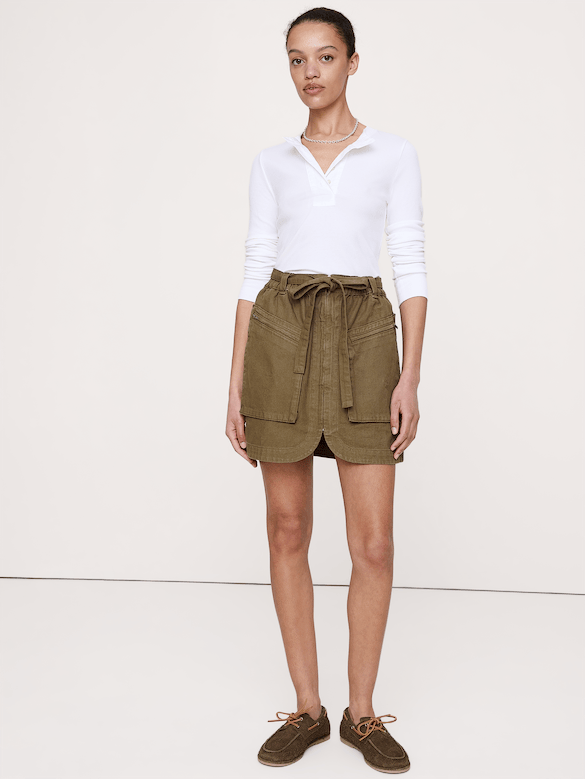 Cotton Utility Mini Skirt