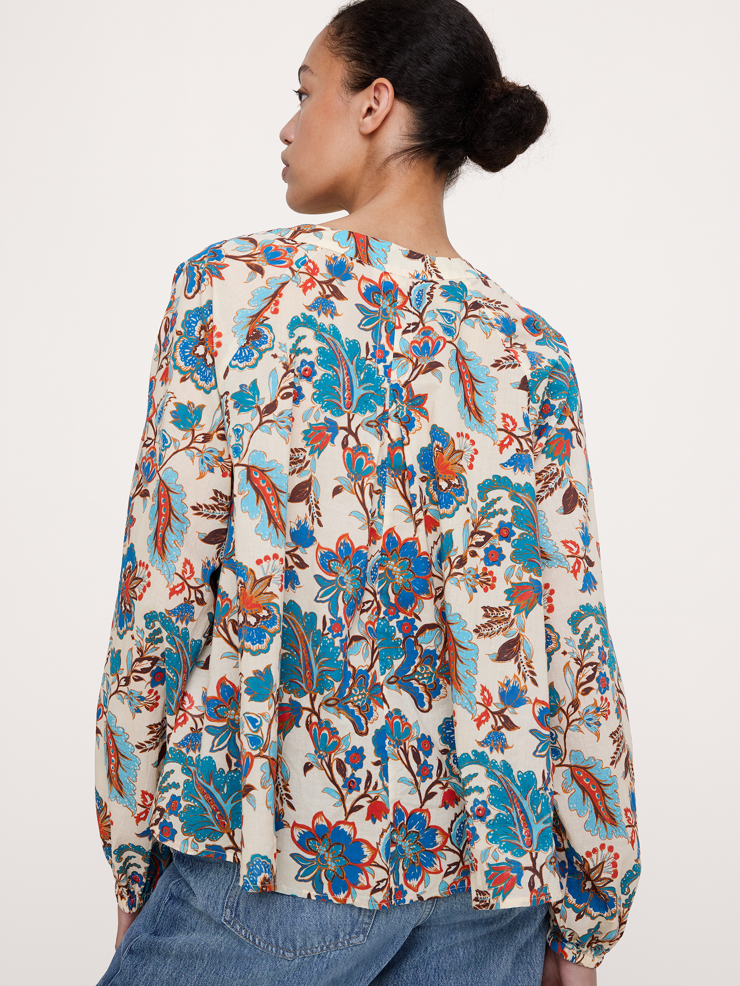 Image number 8 showing, Lightweight Cotton Split-Neck Top