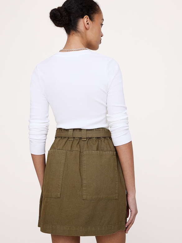 Cotton Utility Mini Skirt