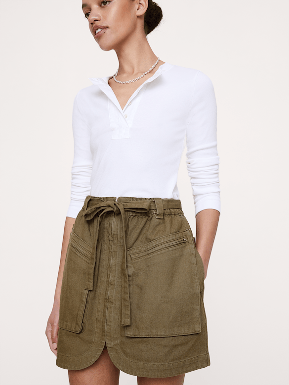 Cotton Utility Mini Skirt