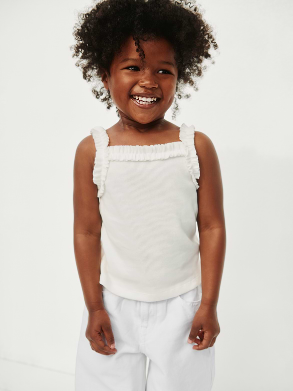 Camisole côtelée à encolure tablier pour Bébé et Tout-petit