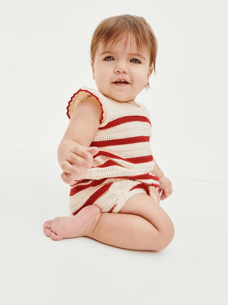 Image number 4 showing, Baby Crochet Stripe Outfit Set
