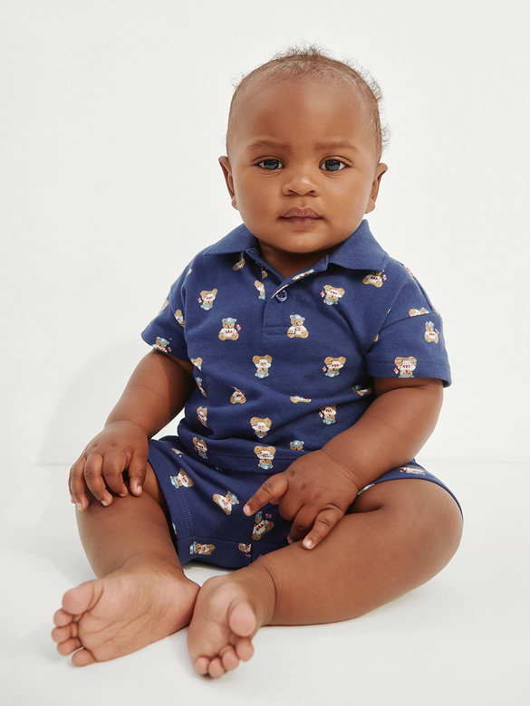 Baby Brannan Bear Pique Polo Outfit Set