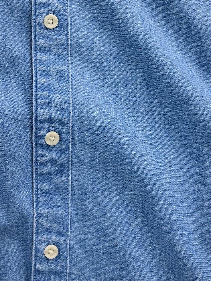 Image number 4 showing, Denim Relaxed Straight-Hem Shirt