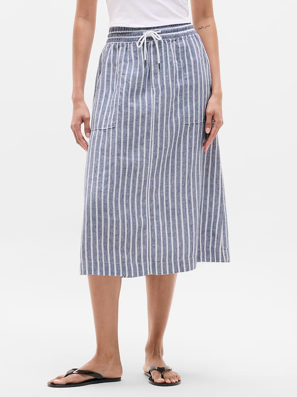 Retreat Linen Midi Skirt