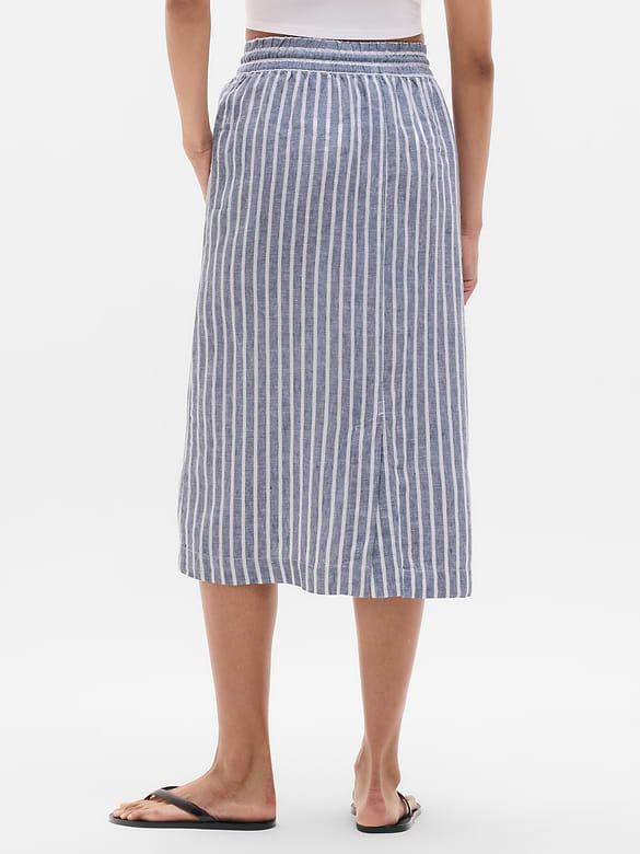 Retreat Linen Midi Skirt