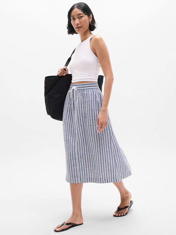 Retreat Linen Midi Skirt