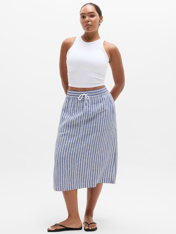 Retreat Linen Midi Skirt