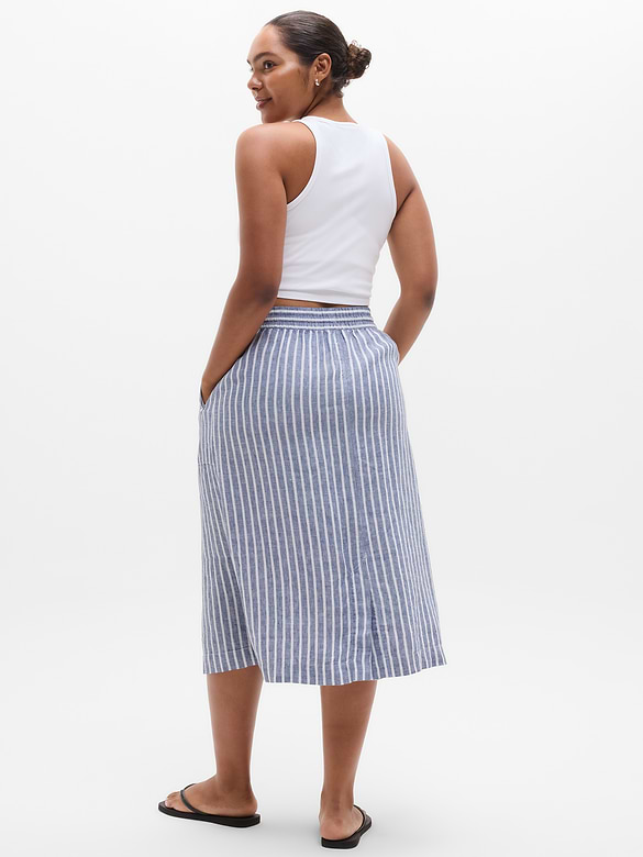 Retreat Linen Midi Skirt