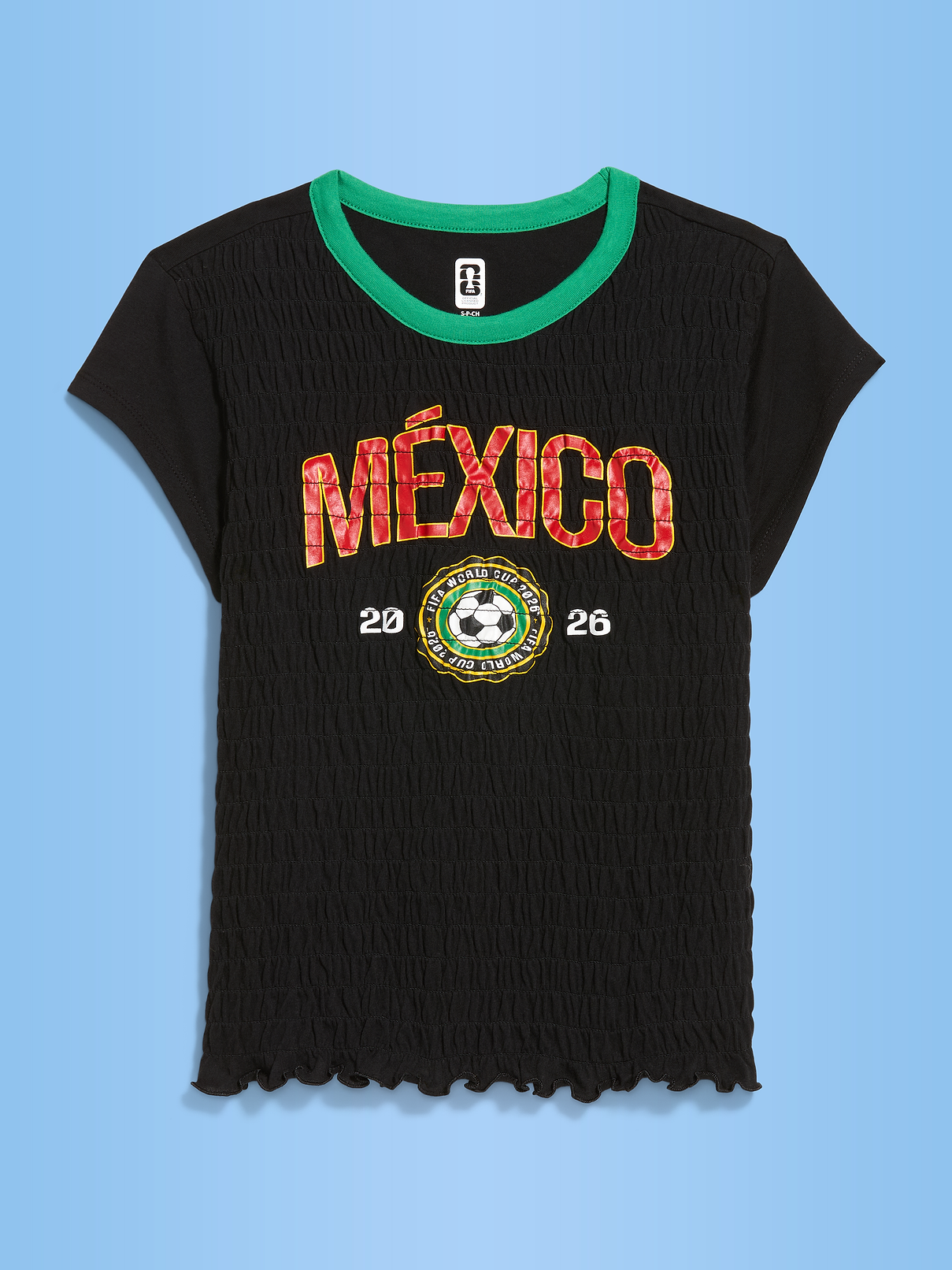 Image number 1 showing, FIFA World Cup 26™ Mexico Smocked Graphic T-Shirt for Women