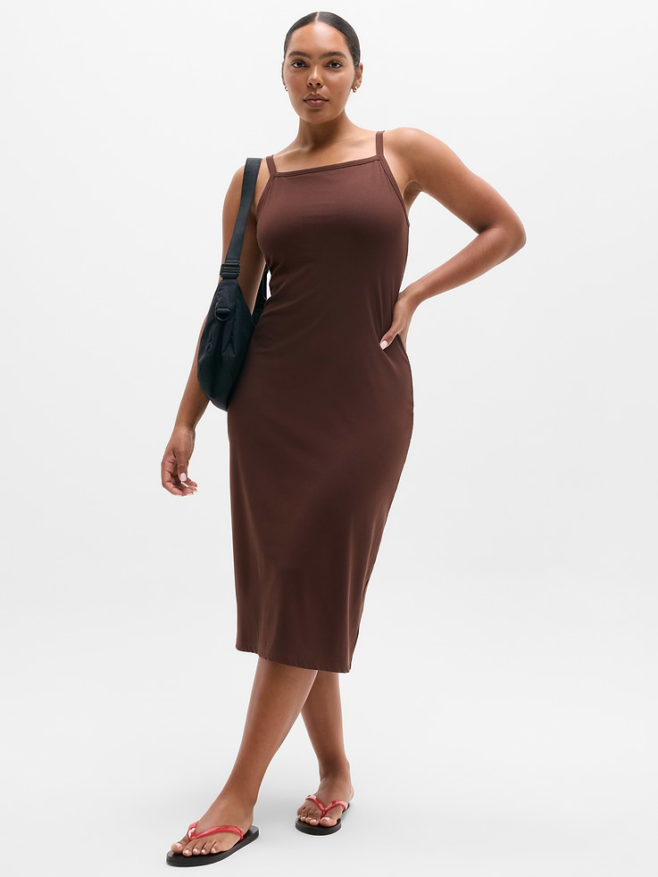 Image number 1 showing, Signature Rib Apron Dress
