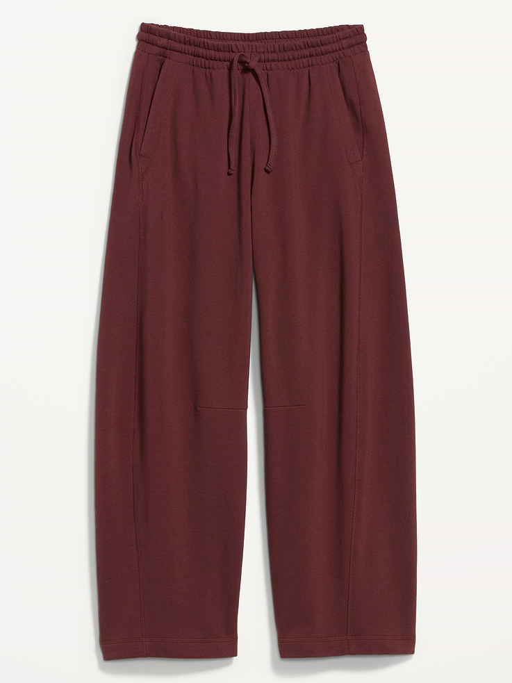 L'image numéro 5 présente Pantalon coupe baril PurConfort en coton ouaté à taille mi-basse