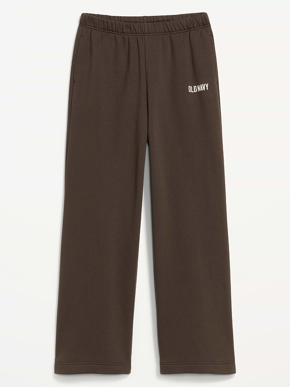 High-Waisted Fleece Wide-Leg Sweatpants