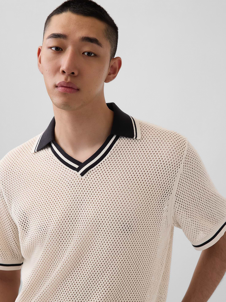 Image number 4 showing, OuiGap Mesh Polo Sweater
