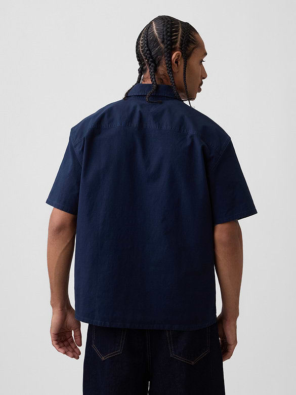 Relaxed Straight-Hem Utility Shirt