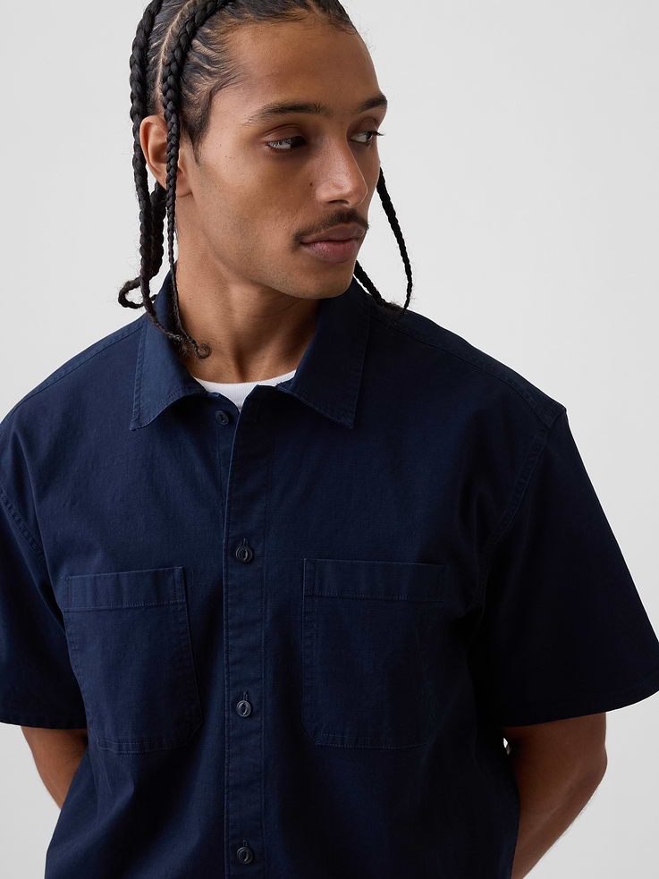 Image number 4 showing, Relaxed Straight-Hem Utility Shirt