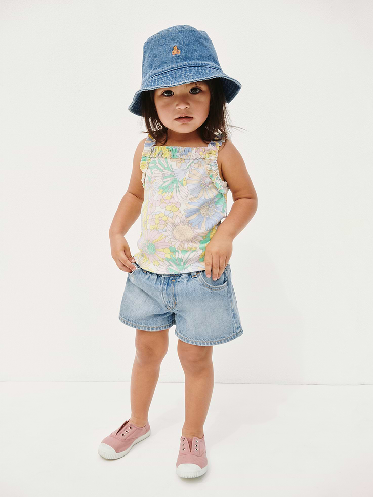 Image number 5 showing, Baby & Toddler Rib Ruffle Apron Tank Top