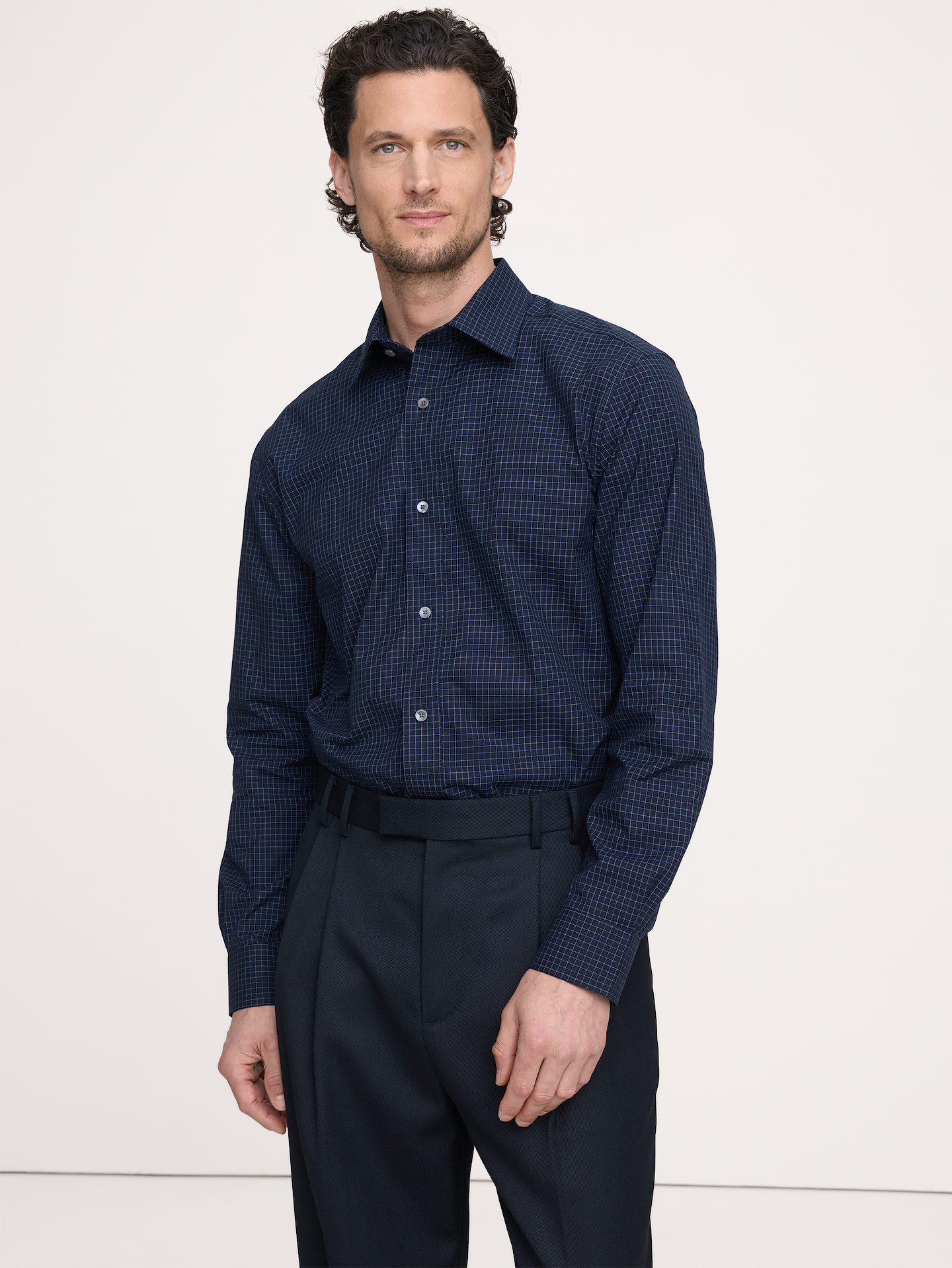 Image number 1 showing, Standard-Fit Wrinkle-Resistant Dress Shirt
