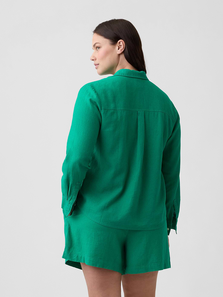 Image number 6 showing, 4" Pull-On Linen-Blend Shorts