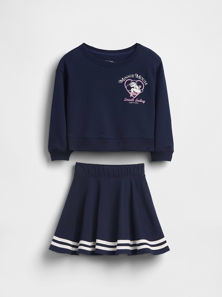 L'image numéro 1 présente Ensemble jupe-short et chandail VintageDoux Gap × Disney pour Toute-petite et Bébé