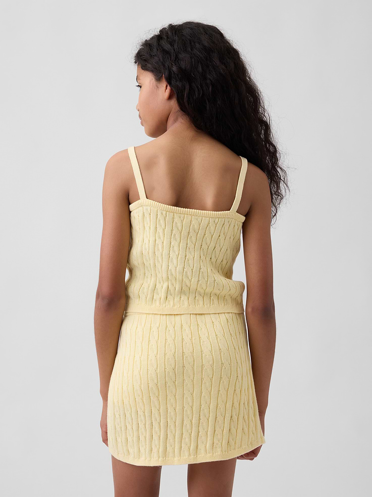 Image number 3 showing, Kids 100% Cotton Cable-Knit Sweater Cami