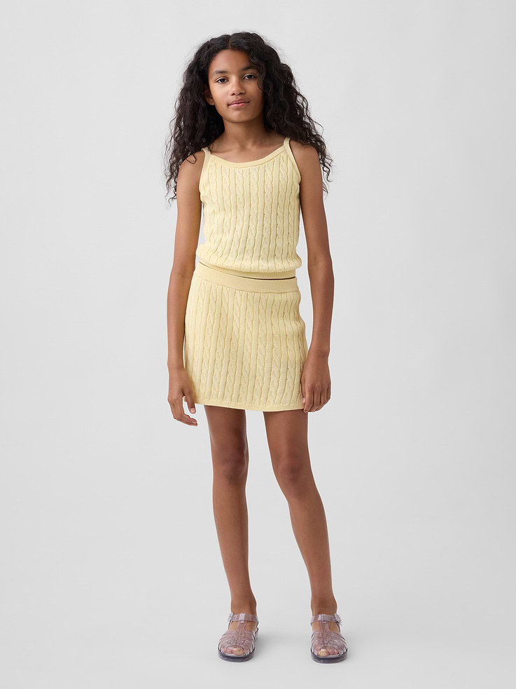 Image number 4 showing, Kids 100% Cotton Cable-Knit Sweater Cami