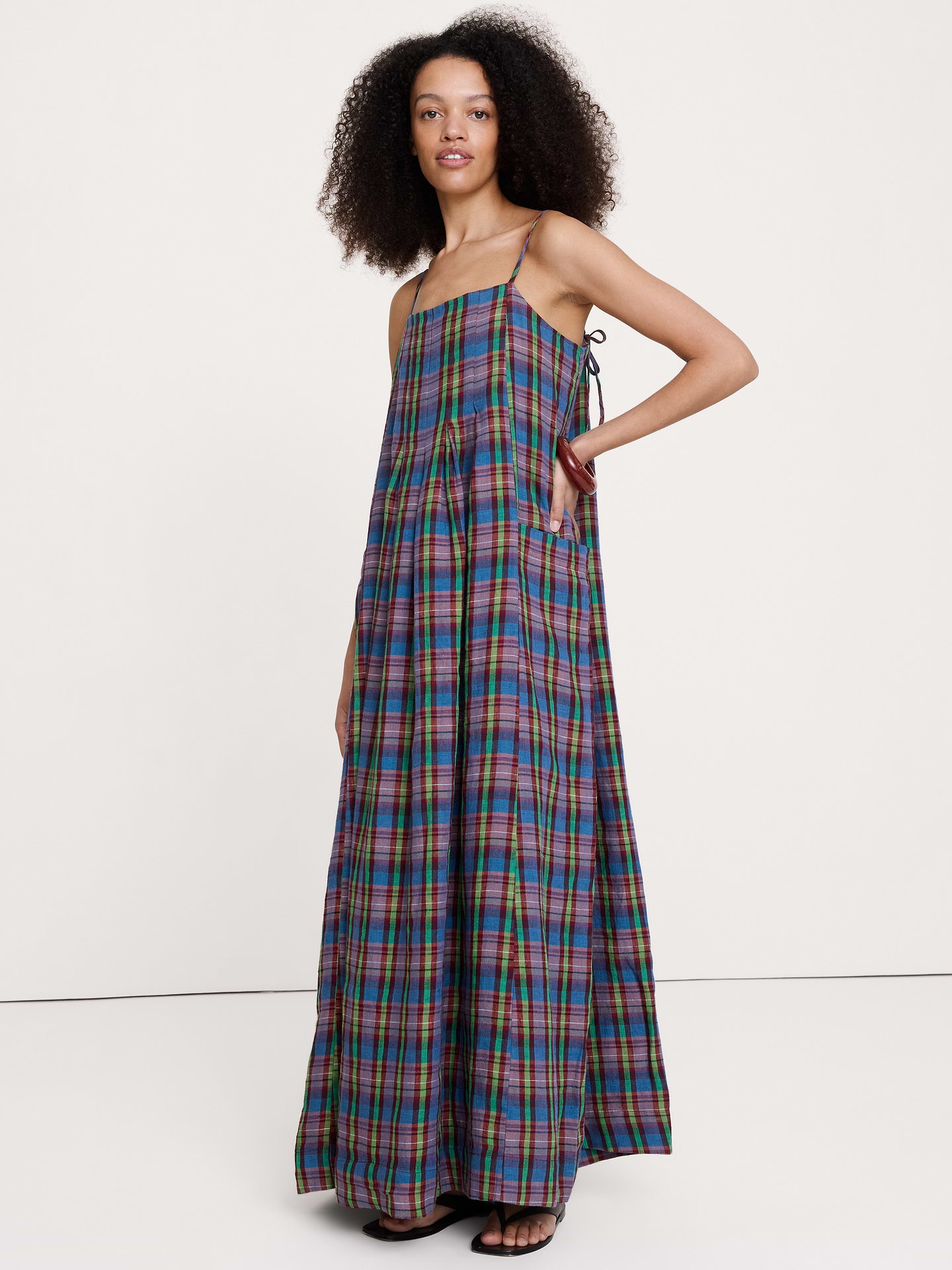 Image number 1 showing, Linen Trapeze Dress