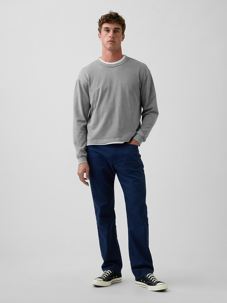 Image number 1 showing, Linen-Cotton Relaxed Straight Pants