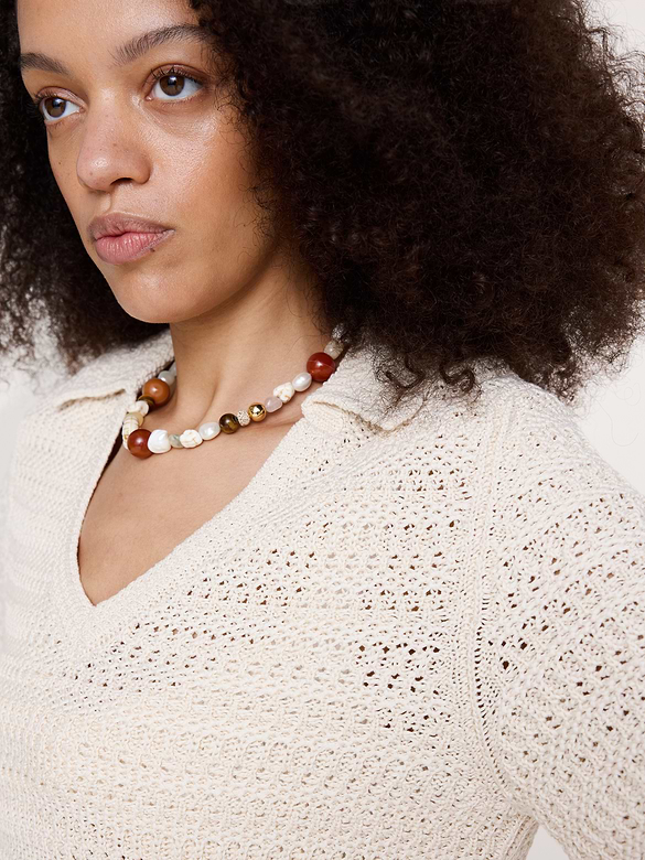Cotton Crochet Mini Sweater Dress