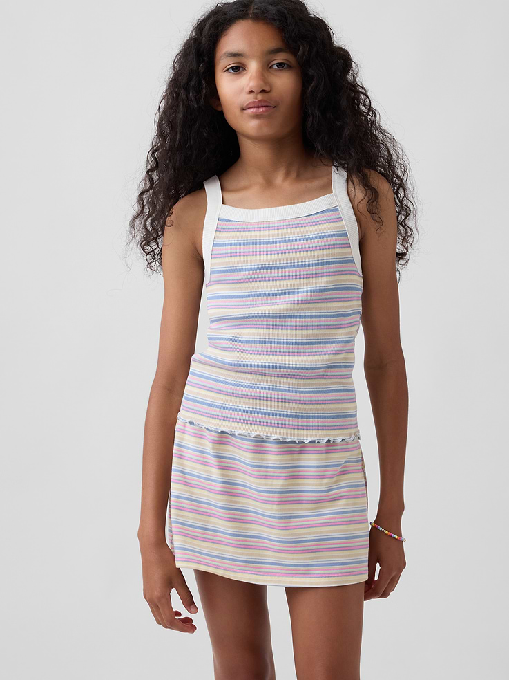 Image number 1 showing, Kids Rib Square-Neck Tank Top