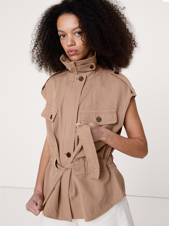 Veste utilitaire en TENCEL™, coton et lin