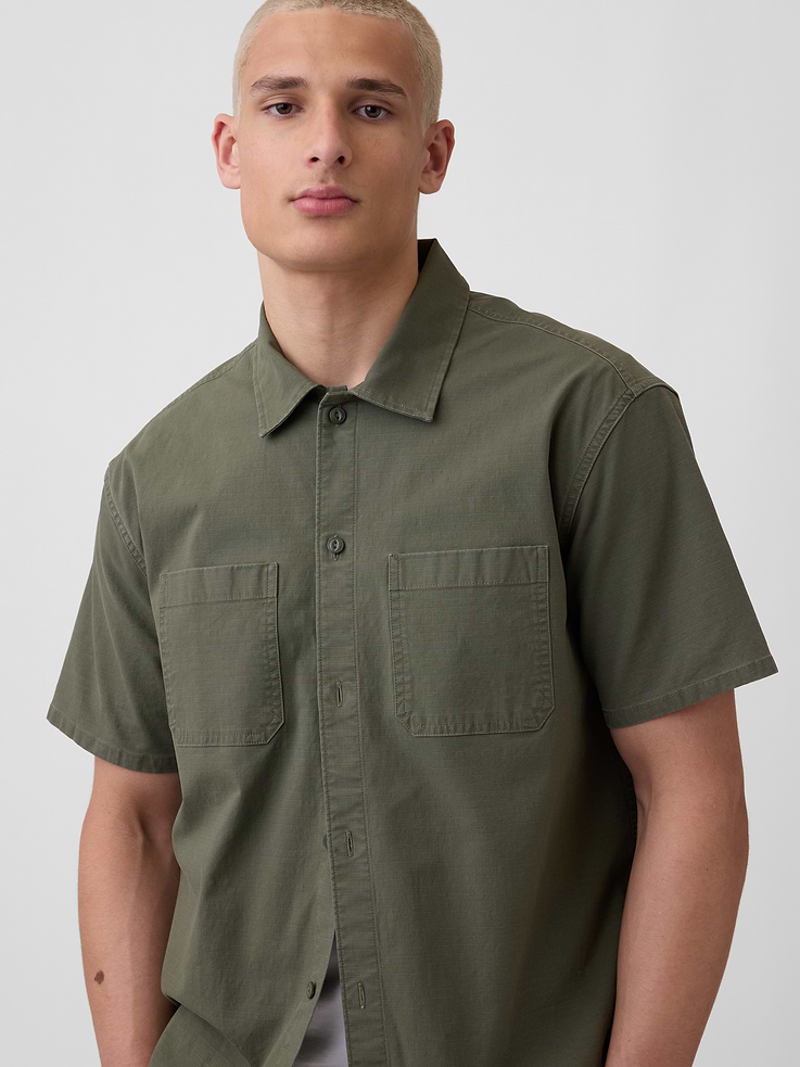 Image number 4 showing, Relaxed Straight-Hem Utility Shirt