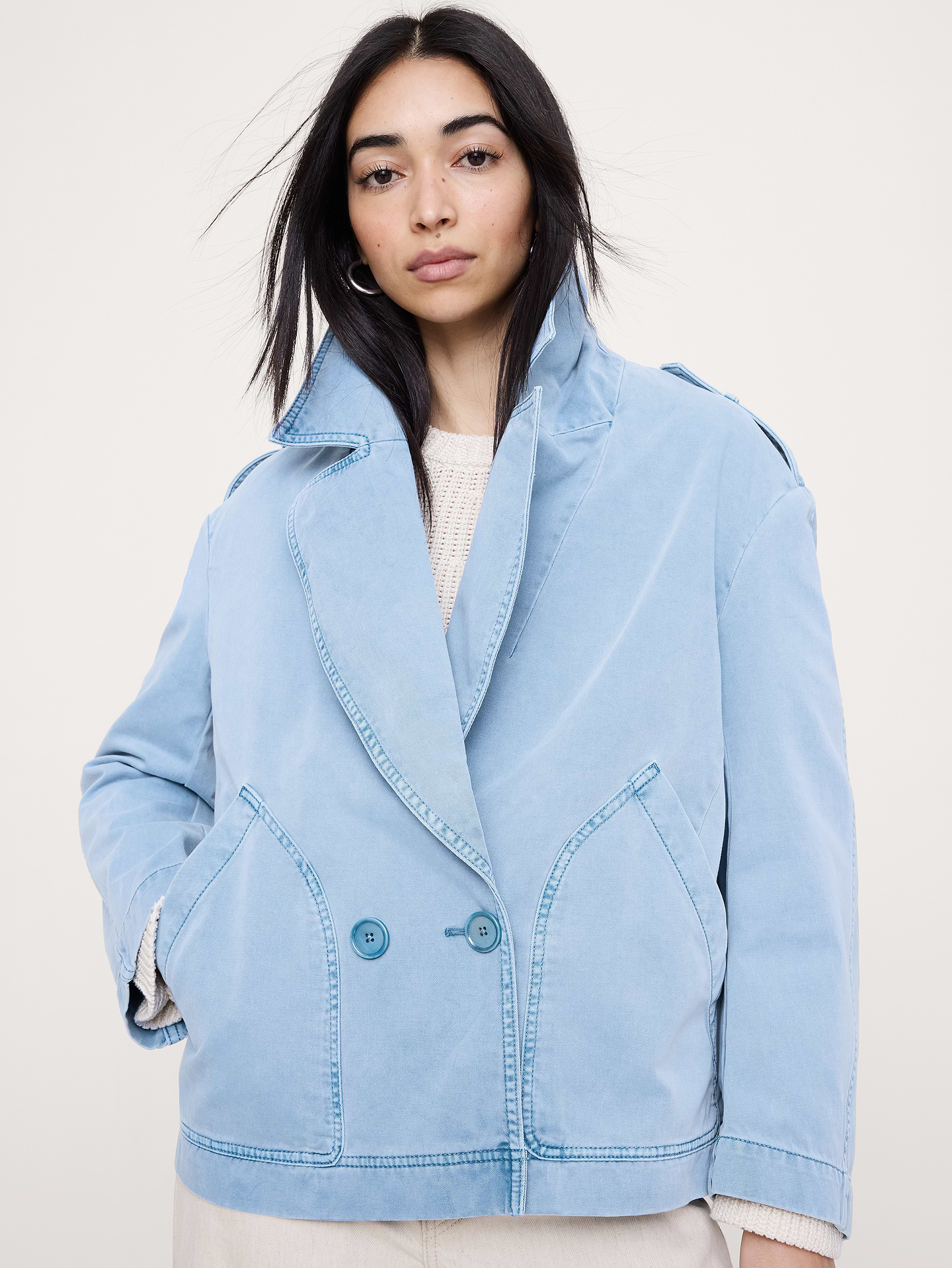 Image number 4 showing, Cotton Twill Peacoat