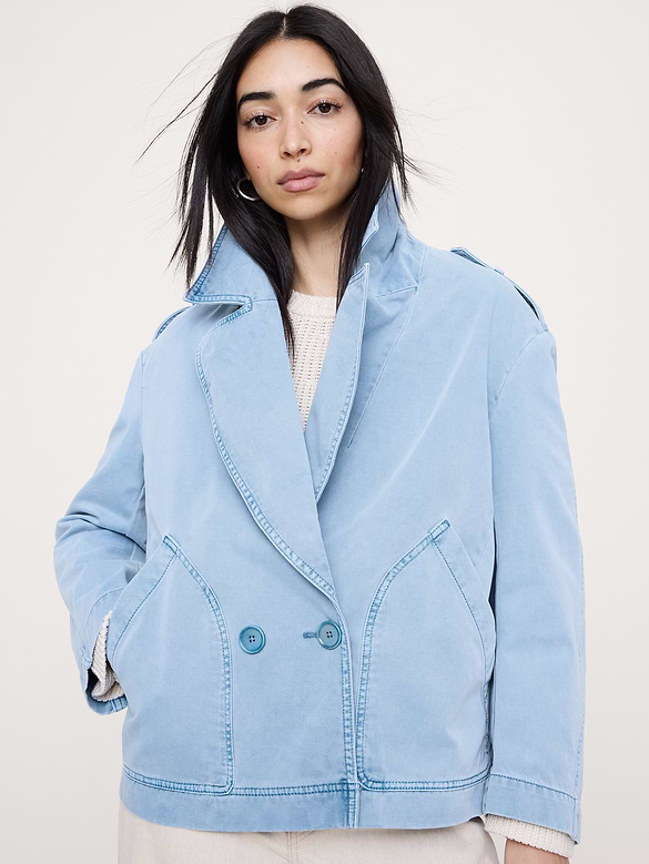 Cotton Twill Peacoat